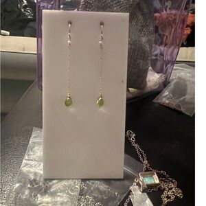 Elegant Green Drop Earrings